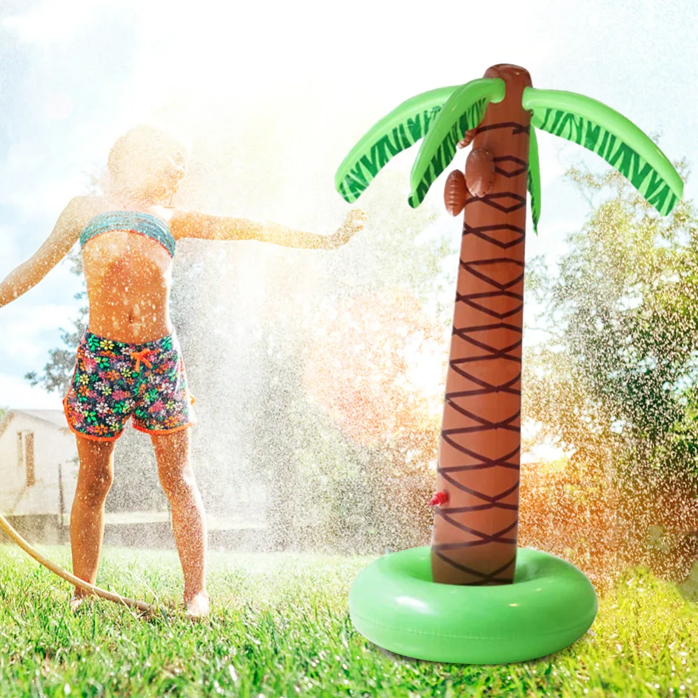 PVC Inflatable Water Spouting Coconut Tree Children's Outdoor Lawn Swimming Toys Game Mat Inflatable jeux gonflable exterieur