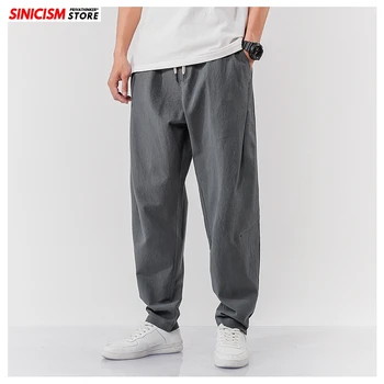 

Sinicism Store Men Summer Chinese Style Harem Pants Mens oversize Joggers Pants 2020 Male Loose Pants Cotton Linen 5XL Bottoms