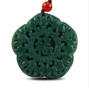 

Natural hetian jade QINGYU Jade brand Five blessings jade pendant