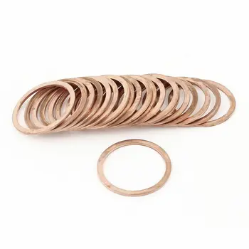 

20Pcs 30mm Inner Diameter Flat Copper Crush Washer Sealing Ring Spacer