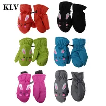 KLV Детские Зимние теплые перчатки, ветрозащитные для детей, для мальчиков и девочек, лыжные перчатки для велоспорта, альпинизма, водонепроницаемые детские перчатки