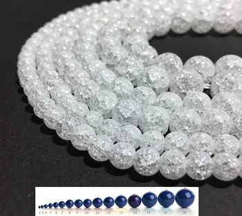 

4mm Natural Crack Clear Quartz Beads Gemstone Spacer Round Bead for Handcraft Bracelet Necklace DIY Jewelry Making Factory Price