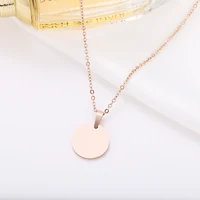 DOTIFI-Collier Rond en Acier Inoxydable pour Femme, Pendentif Élégant, Clavicule Rose, Bijoux de Mariage, Vente en Gros 2