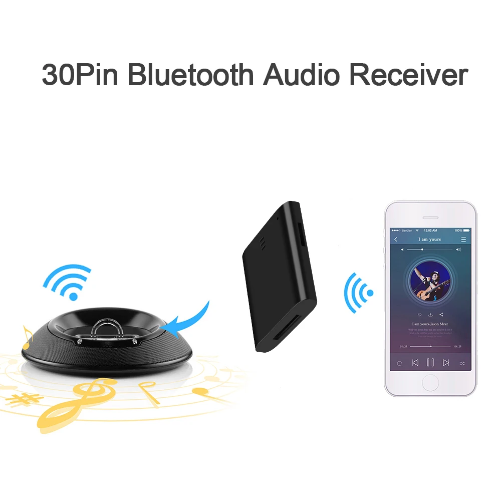 KEBIDU 30 Pin док-станция динамик док-станции Bluetooth v2.0 A2DP музыкальный приемник адаптер для iPod для iPhone по всему миру