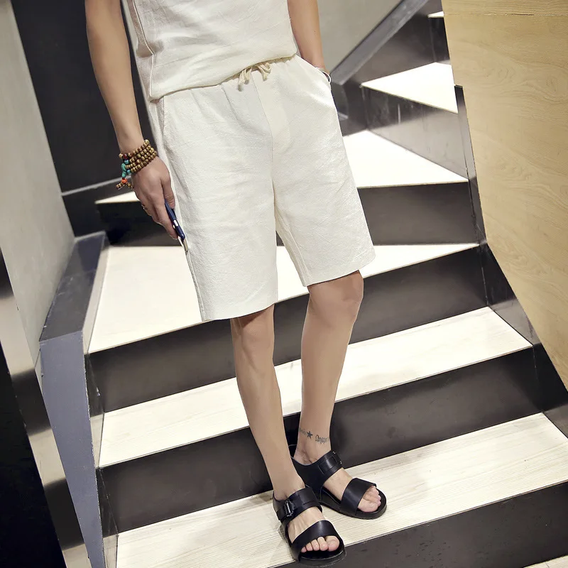 

2016 Spring Summer New Style Linen Shorts Men Breathable Beach Short Bermuda Shorts Large Size Casual Sports Pants