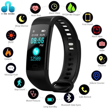

TimeOwner y5 Smart Band Heart Rate Blood Pressure Monitor High Brightness Colorful Screen Smart Bracelet Wristband Notification
