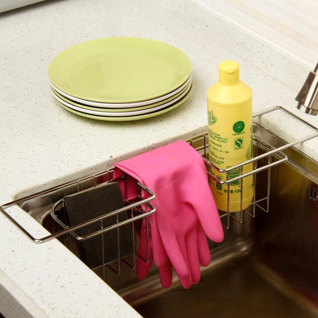 Kitchen Storage Caddy Saddle Organizer Sink Rack Soap Strainer Holder Sponge New