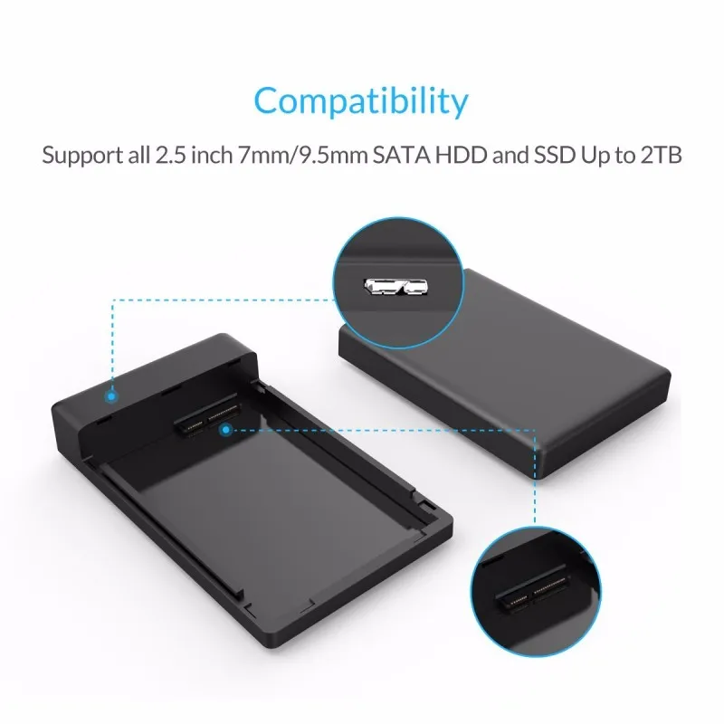 Gabinete para 9.5mm Caixa de 1tb Orico Polegada Hdd Ferramenta-livre Case Externo 7mm Sata Disco Rígido 2tb 2.5 Usb 3.0 6 High Quality Computador e Escritório