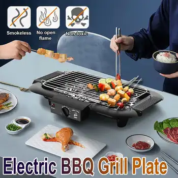 

2000W Household BBQ Grill Electric Barbecue Machine Smokeless Grilled Meat Pan Hotplate Oven Kitchen Appliances 6 Temperatures