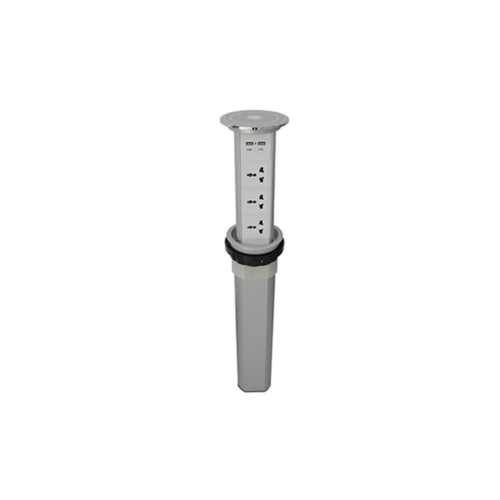 

OEM One-Key Intelligent Motorized Pop up Power Socket 3 Universal Outlets and 2 USB Ports for Office/Kitchen/Conference office h