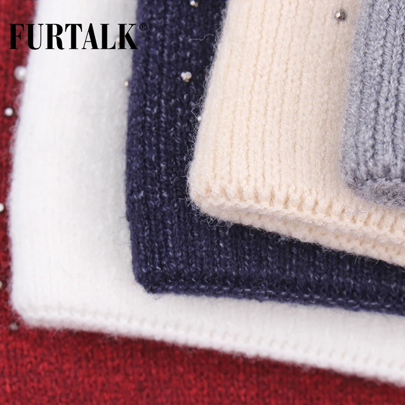 Ceny FURTALK czapka wełniana kapelusz dla kobiet jesień czapki zimowe z dżetów z dzianiny kobieta Skullies czapki czapka dla pań jesień czapka