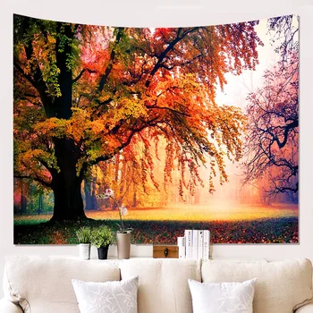 

Forest Aesthetic Wall Tapestry 3D Hanging Fabric Blanket Bedroom Tapestry Art Abstract Pattern Tapiz Tree of Life Decor G5T