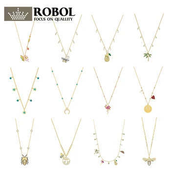 

High Quality SWA XL007 1:1 SWA Fashion Popular Rainbow Pineapple Coconut Tree Butterfly Bee Animal DIY Necklace Wholesale