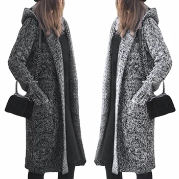 

Long Cardigan Ladies 2019 Fall Fashion Long Knit Sweater Women Large Coat Casual Black Jacket Winter Clothing Sweaters