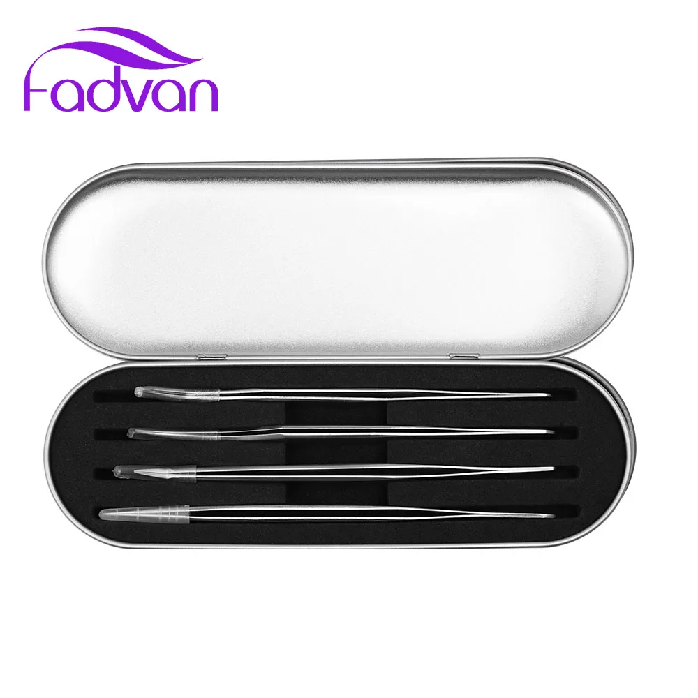 

Professional Storage Box with 4 Pcs Tweezer for Eyelash Extension Tweezers