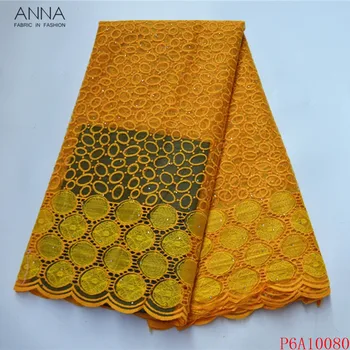 

Anna latest french net lace nigerian mesh fabric 2020 high quality embroidery with stones african tulle lace fabrics 5 yards/pcs