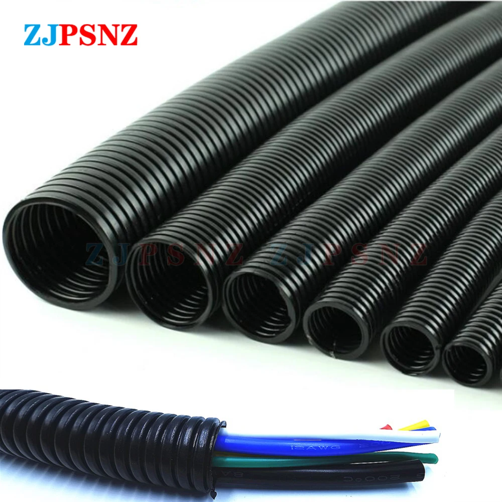 

1M 5mm-15mm Corrugated Tube Auto Car Corrugated Tube Pipe Insulation Wires Harness Casing Corrugated Casings Universal