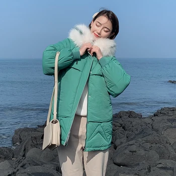

Korean Style Winter Jacket Women Hooded Cotton Padded Oversived Female Winter new Coat New Nicesnowl Outwear Fashion Warm Parka