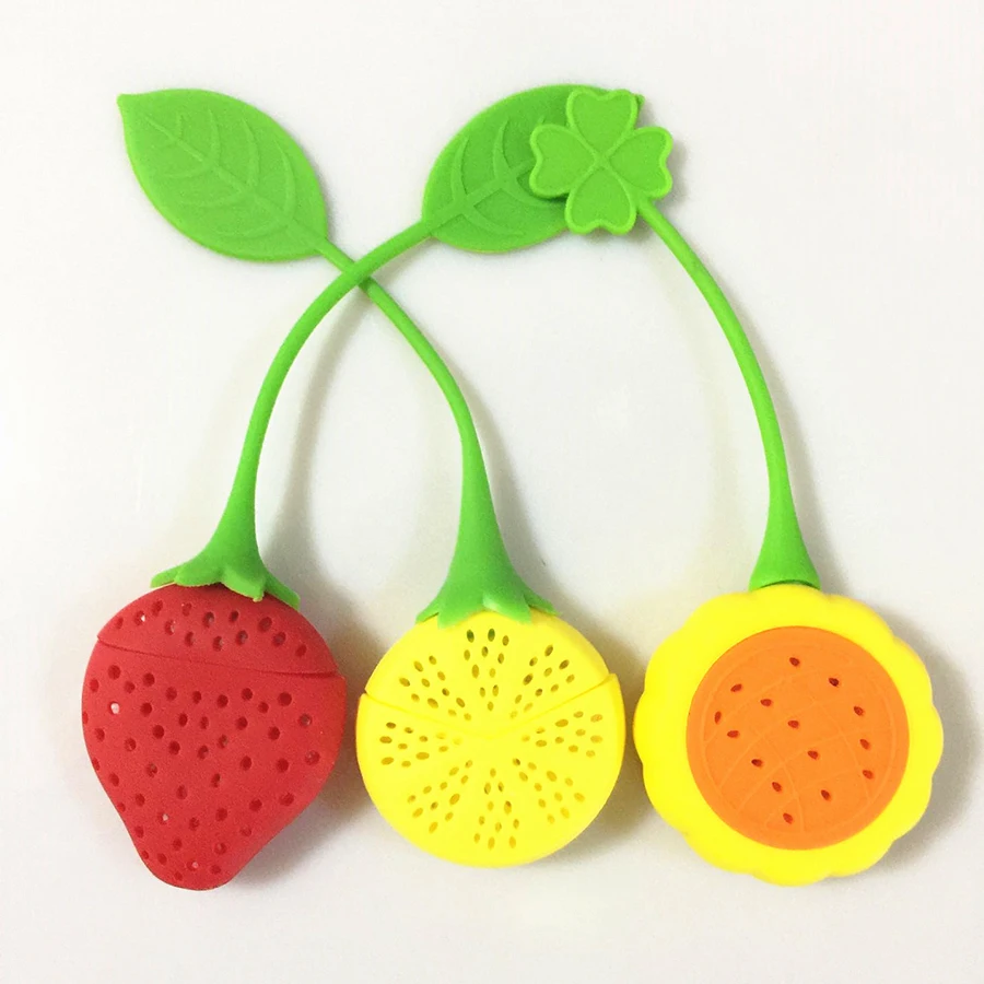 Strawberry Shape Tea Infuser Pure Soft Silicone Rubber Loose Tea Leaf Strainer Herbal Spice Filter Diffuser Kitchen Gadget 
