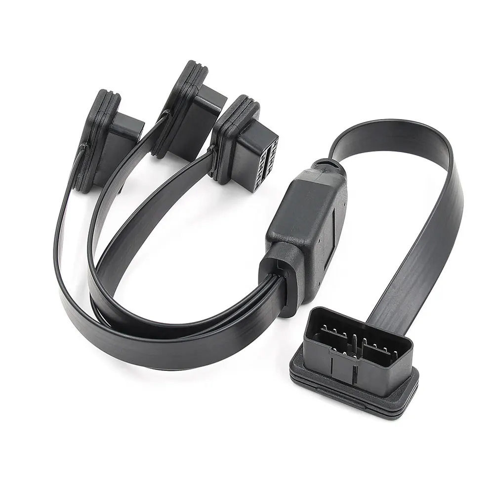 4FT OBD2 16Pin мужской и женский плоский 1 в 3 конвертированный кабель диагностический удлинитель можно использовать для диагностического инструмента obd2