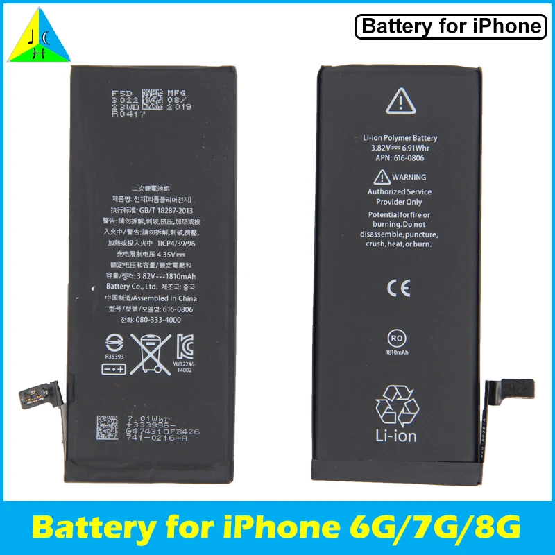 New Battery For iPhone 6 6S Replacement Batteries Real Capacity 0 Cycle Battery For iPhone 7 8 Plus Free Tools