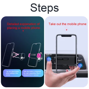 

Interior Universal Mute Car Phone Holder Small Auto Accessories Air Vent One Hand Operation Stable Gravity Mount GPS Stand