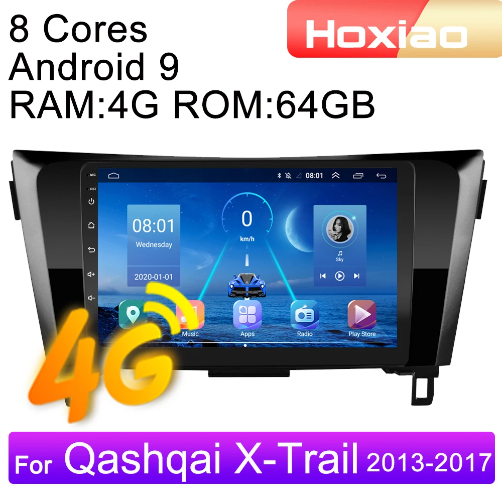 4G 8 cores Android 2din Car Radio multimedia video player For Nissan X-Trail Qashqai 2013 2014-2017 navigation GPS audio 2 DIN | Автомобили
