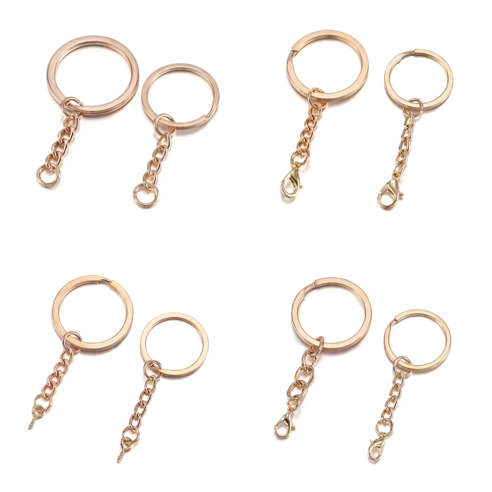 10 Pcs/lot Keychain Rings Lobster Clasp Screw Eye Pins Jump Ring Key