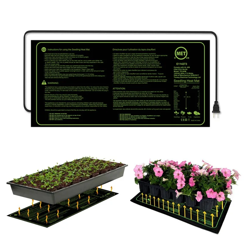 

52x24cm Waterproof Plant Growth Heating Mat Seed Germination Propagation Seedling Heating Mat Clone Starter Pad Garden Supplies