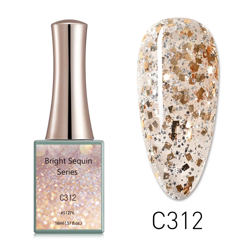 Canni New 16ml UV Nail Gel Polish Bright Sequin Series C311-C320 Glitter Salon NailArt Manicure Varnish Enamel Lacquer 4