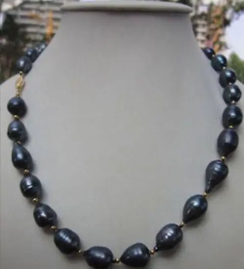 Jewelry Pearl Necklace Hot NEW Sell 8-9MM NATURAL SOUTH SEA BLACK PEARL NECKLACE 18'' Free Shipping | Украшения и