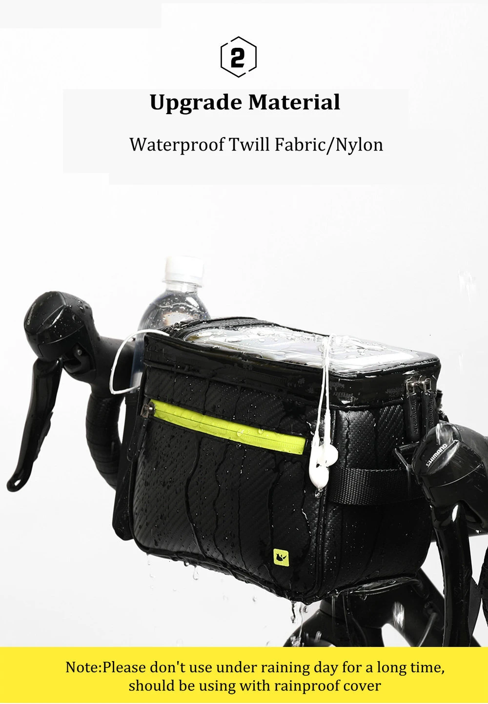 Rhinowalk Bicycle Front Bag Touch Screen 7 Inch Handlebar Phone Bag Waterproof Electric Folding Bicycle 4.5L Camera Bag Handbag (5)