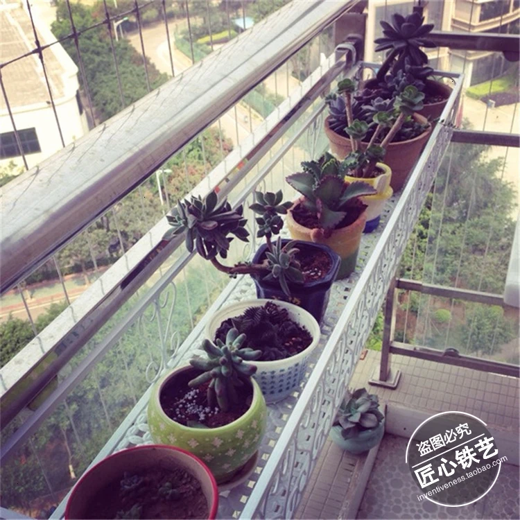 Rack Suspension Iron Art Guardrail Flowerpot Frame Burglar Mesh Flower Rack A Living Room Meaty Flower Rack Room Built-in Rack