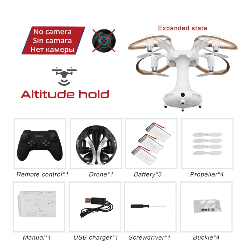 JC-17-A-WH-3B Радиоуправляемый Дрон с камерой HD 720P FPV Mini Rc Qudcopter Сферический складной вертолет Дрон wifi Квадрокоптер Высота игрушки для детей - Цвет: JC-17-A-WH-3B