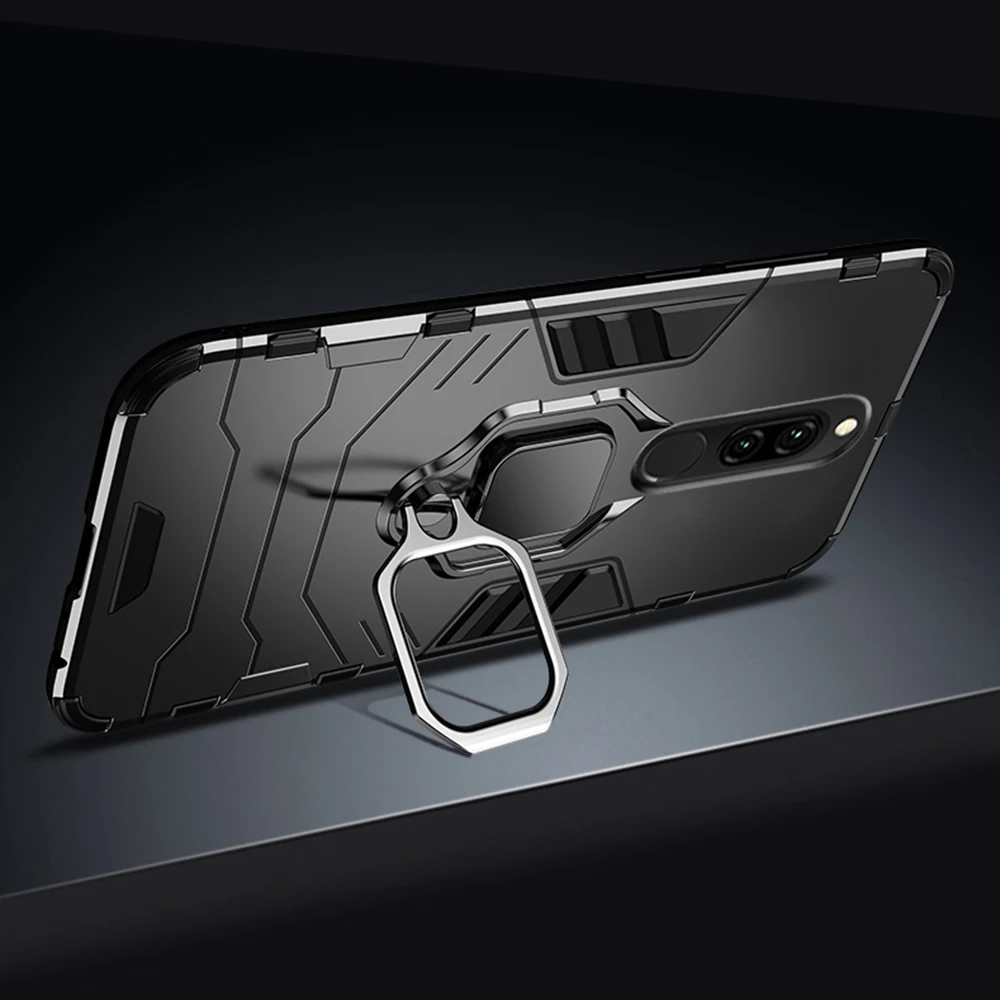 Чехол для Xiaomi Redmi 8, чехол, металлическое кольцо, держатель, бампер, магнитный противоударный чехол для телефона, на Xiaomi Redmi8 8 8A Funda