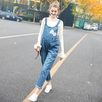 

2019 High Quality Denim Maternity Jeans Overalls Loose Adjustable Bib Pants Clothes for Pregnant Women Pregnancy Jeans Jumpsuit