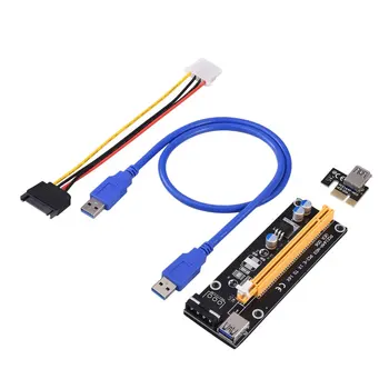 

NEW PCI-Express PCI-E 16X Extender Riser Karte USB 3.0 SATA 15P-4Pin Adapter In stock!