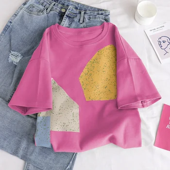 

Fashion Geometric Graphic T Shirt Women Tops Summer 2020 Loose printed Short Sleeve Tshirts Female Harajuku Korean Clothes new