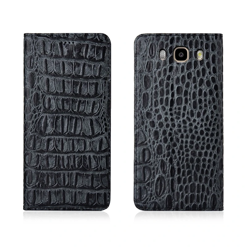 

Crocodile Back Pattern Genuine Real Leather Magnetic Flip Phone Bag For Samsung Galaxy J7 2016/Samsung Galaxy J5 2016 Phone Case