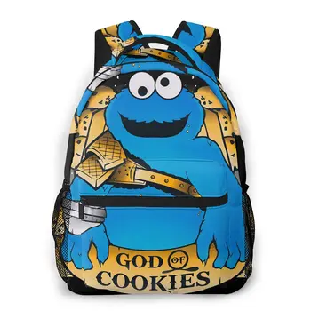 

God Of Cookies Backpack for Girls Boys Travel Rucksack Cookie Monster Backpacks for Teenage