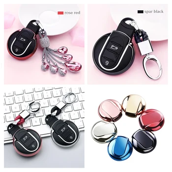 

Car Key Protective Case For Mini Cooper R50 R52 R53 R55 R56 R60 F56 S Countryman Clubman Crystal Buckle Pendant Keychain Shell