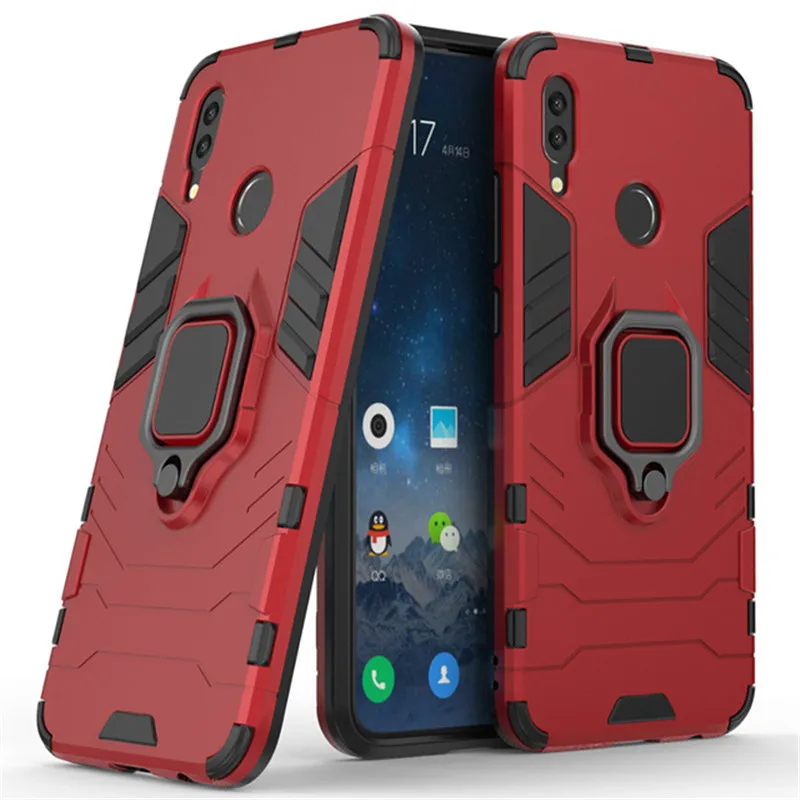 Huawei Honor Protective Phone Case - Armor Ring Magnetic Card Holder, Shockproof Design
