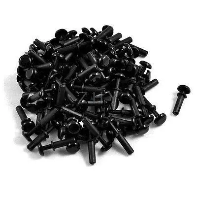 

200 Pcs Black Nylon 3.0mm Bottom Dia Push Clips Rivets Fasteners R3100