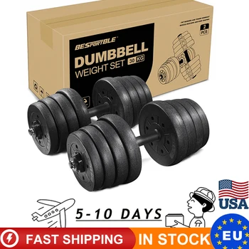 

2pcs 30kg Dumbbell Weight Set Adjustable Solid Fitness Dumbbell Set Dumbbells Home Gym Exercise Muscle Training EU US Stock
