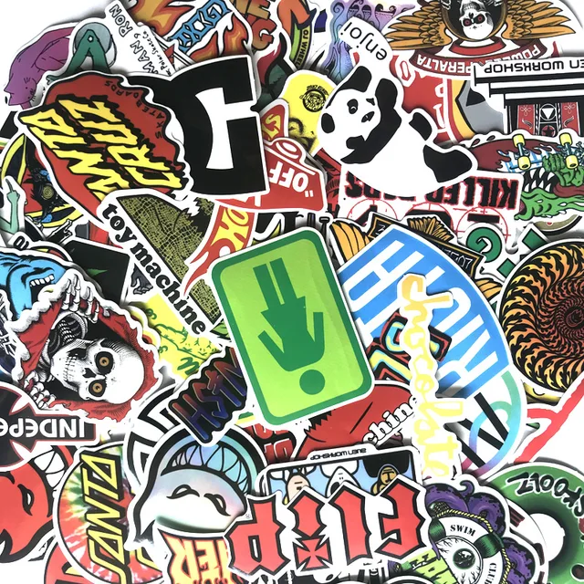 100 cool skateboard fashion Stickers For Suitcase Skateboard Laptop Luggage Fridge Phone Car Styling DIY Decal waterproof 5