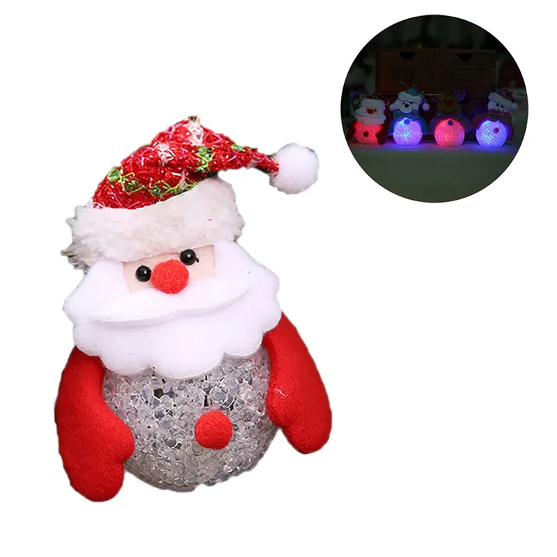 Christmas Snowman Glowing Night Light Christmas Tree Hanging Decoration Festive Party Supplies