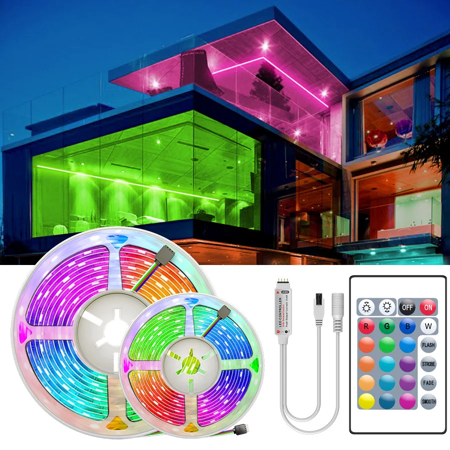 LED Strip Light RGB 5050 SMD 2835 Flexible Ribbon fita led light strip RGB 5M 10M 15M Tape Diode DC...