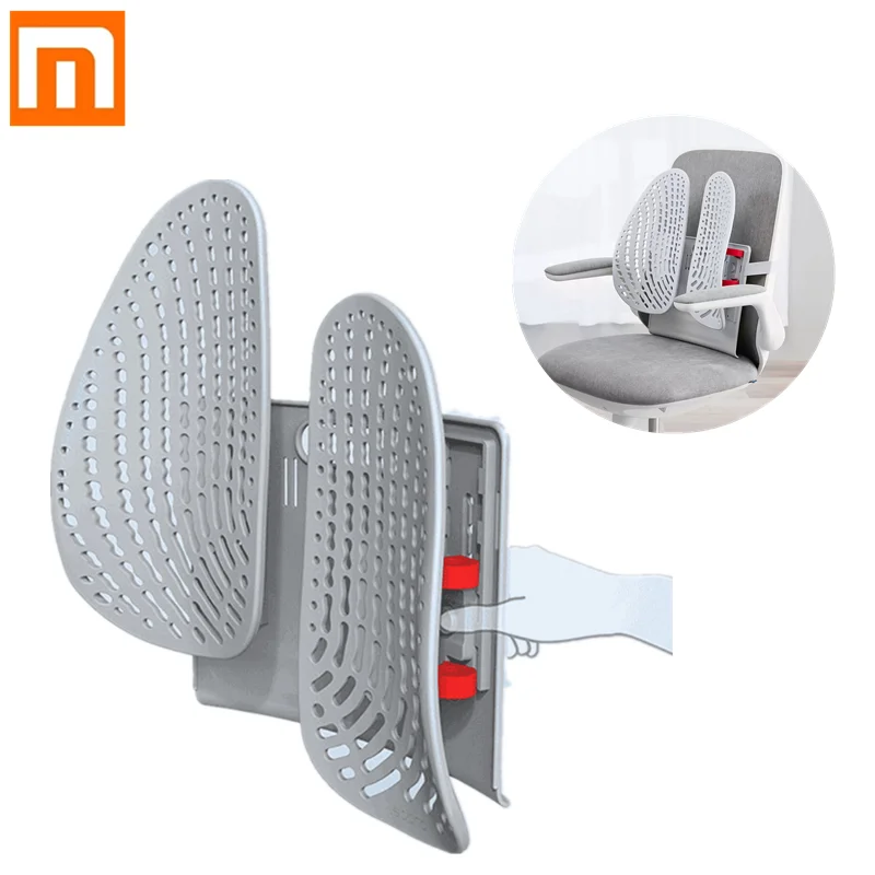 Xiaomi Leband Регулируемая эргономичная поддержка спины с одной клавишей подъемная обмотка динамическая Удобная подушка для спинки стула