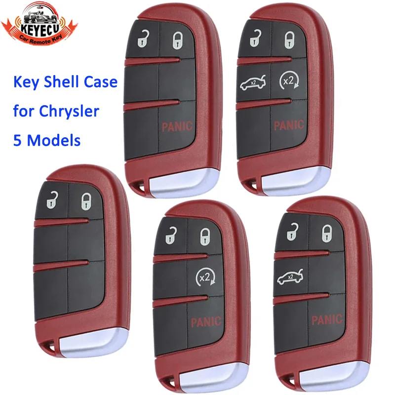 

KEYECU For Dodge Challenger Charger Dart Durango For Chrysler 300 2011 2012-2019 2 / 3 / 4 / 5 Button Remote Car Key Shell Case