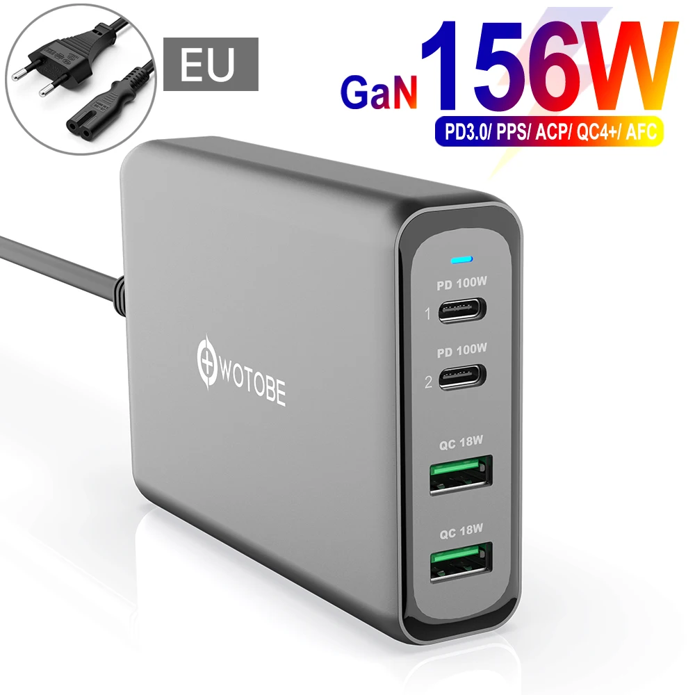 156W GaN Charging station,USB C PD100W super fast charger 2.0 PPS for Samsung Lenovo Think Pad yoga acer hp dell LG gram Laptop usb c power adapter 20w Chargers